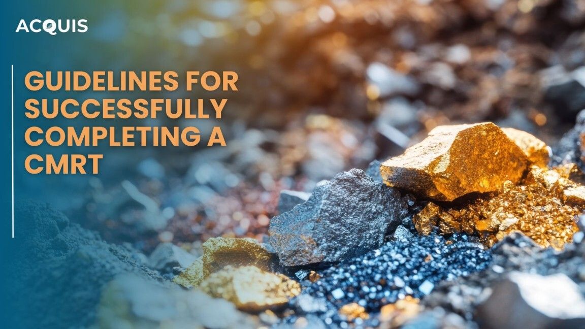 Guidelines for successfully completing a CMRT Guidelines for successfully completing a CMRT