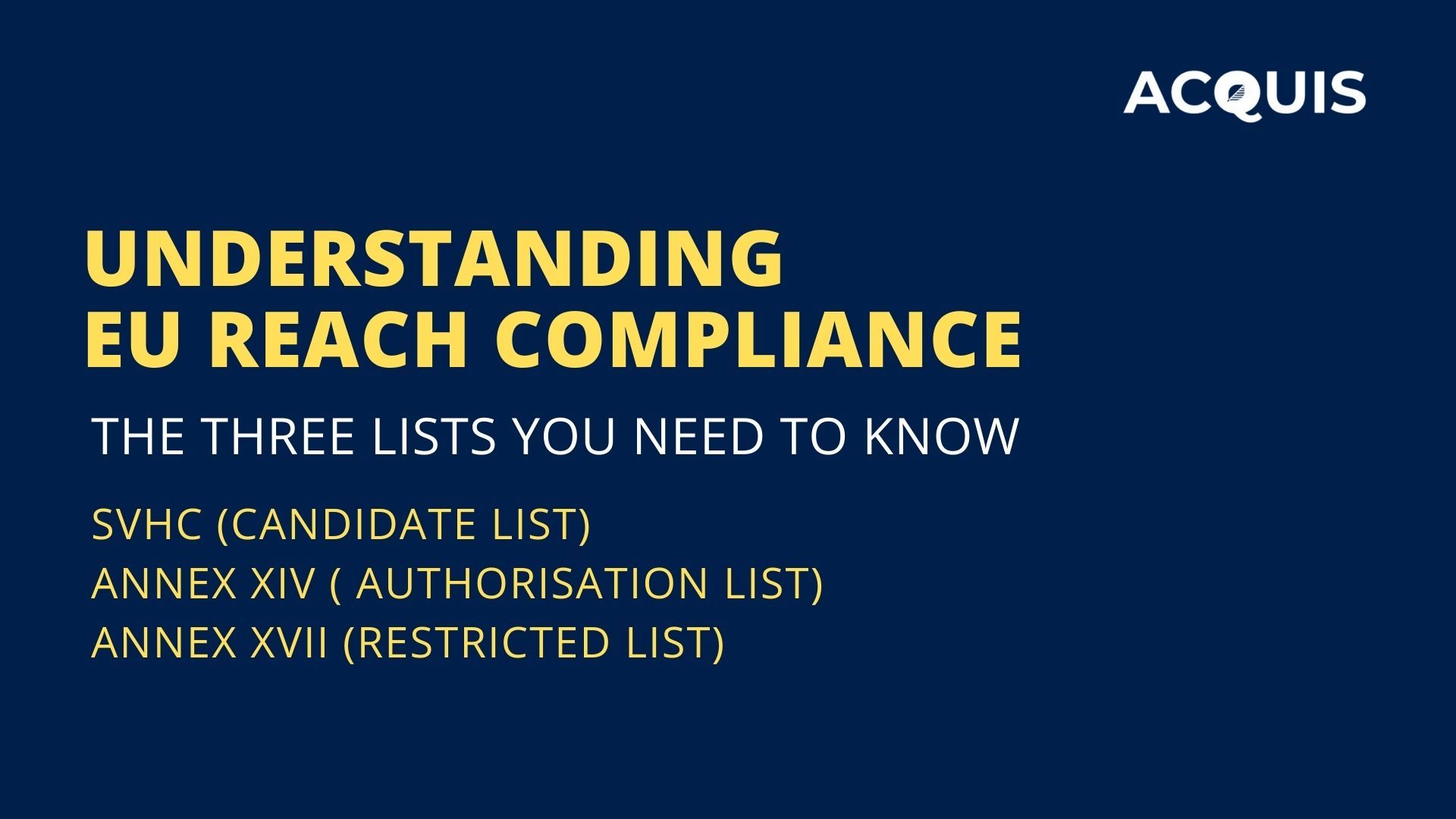 EU REACH Compliance Solutions