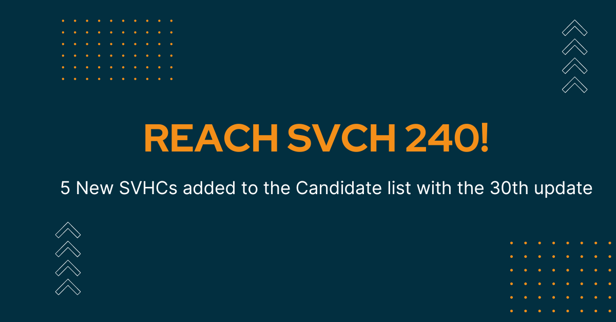 REACH Candidate List updated to 240 SVHCs
